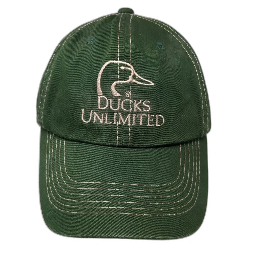 Ducks Unlimited Baseball Cap Green One Size Strapback Duck Logo Since 1937 Hat
